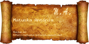 Matuska Antónia névjegykártya